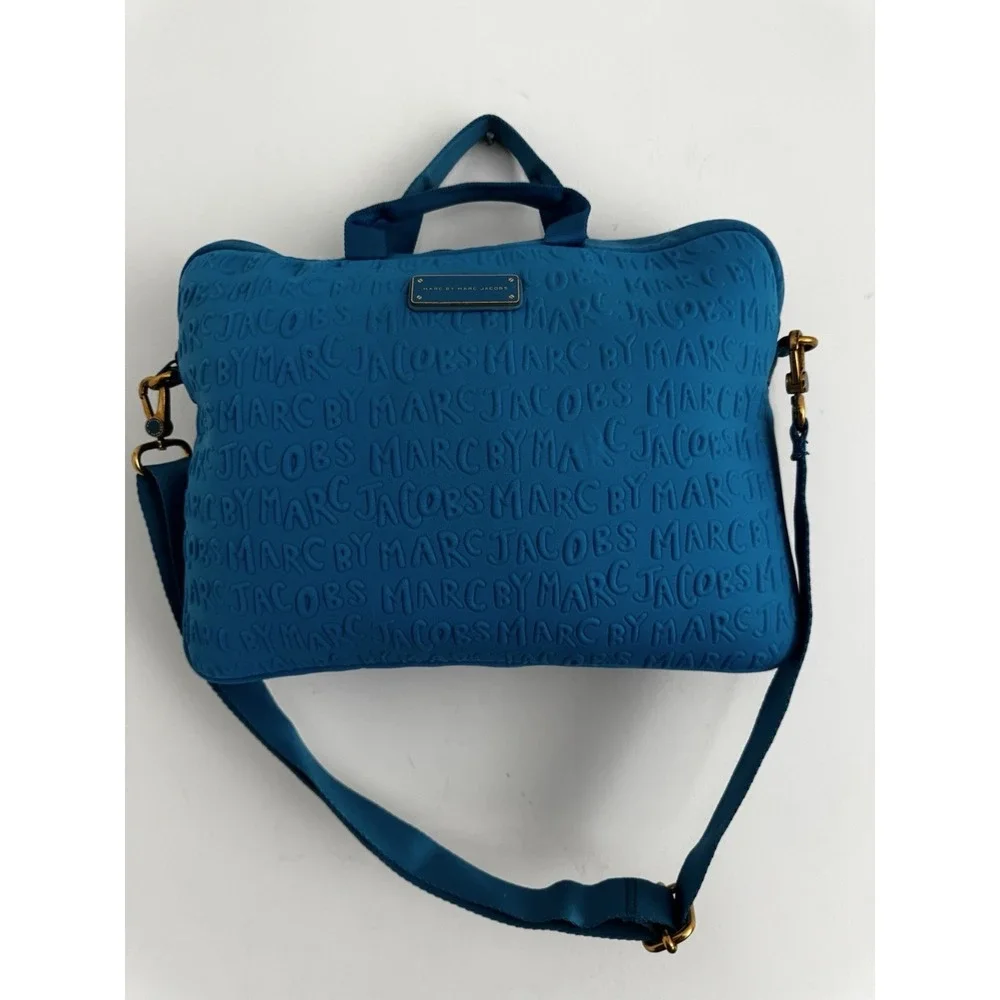 Marc Jacob's Blue Laptop Bag With Adjustable Strap